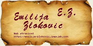 Emilija Zloković vizit kartica